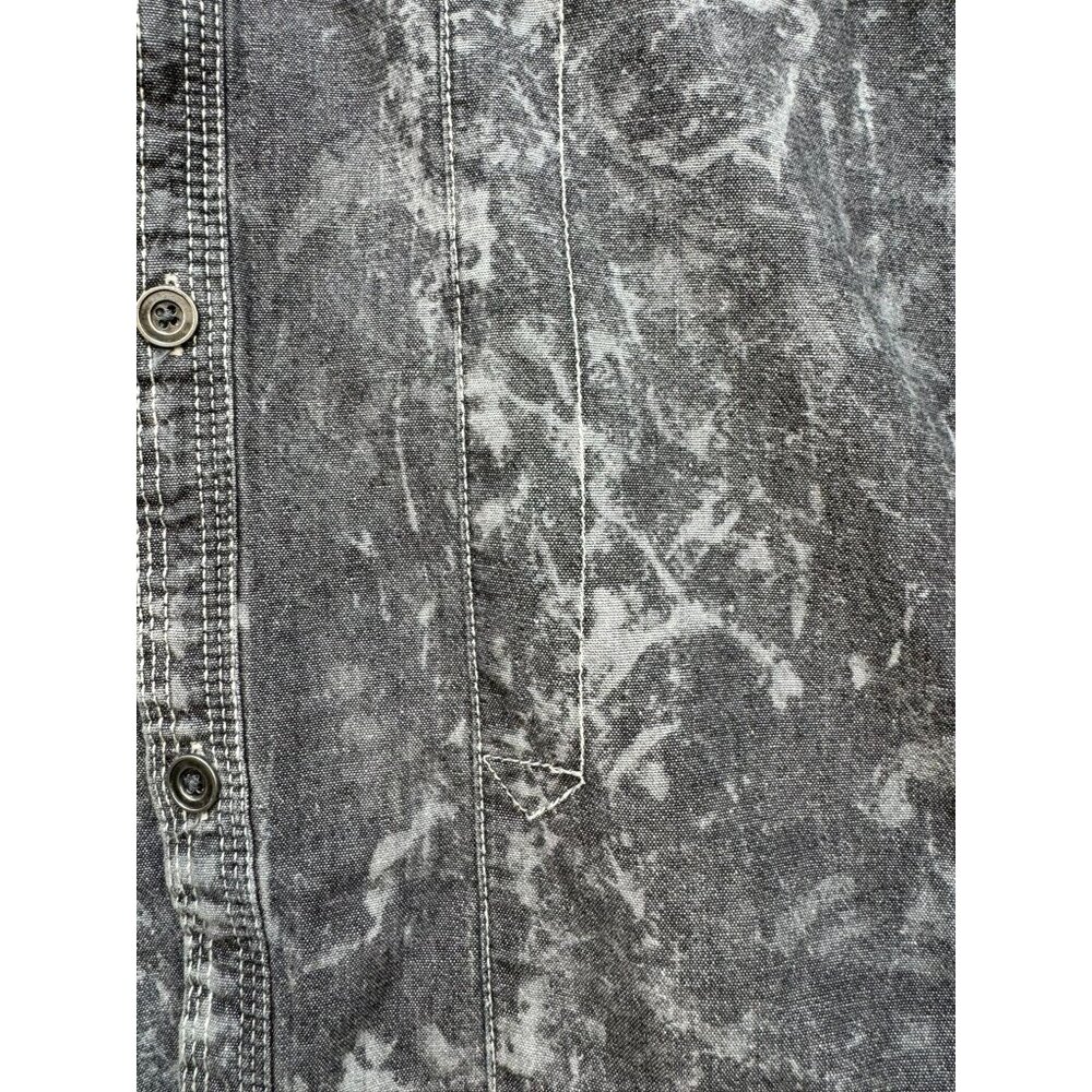 Decree Mens Acid Wash Denim Button-Up Shirt XL Gray - Picture 4 of 10